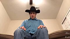 this cowboy takes charge in pov style making you worship his bare feet domination