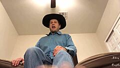 this cowboy takes charge in pov style making you worship his bare feet domination