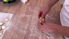 Hey, my stepsister got hungry so I whipped up dumplings and then fucked her tight asian ass