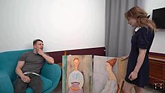 this cute redhead teen slut gets rough face fucking and works hard for her college credit