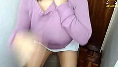 Oh, I'm that unfaithful sexy wife dancing sensually for my lover, touching my tits and hairy pussy, yeah...