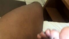 Lorena Feet Passionately Handles That Big Black Cock with Her Barefoot Skills in Interracial Footjob Action