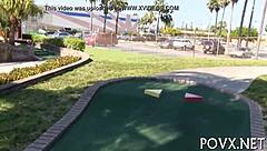 Short barely legal teen 18+ gives sloppy blowjob and gets fucked missionary style in rough pov!