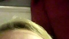 That blonde milf casually SHOWS OFF her tits and panties outdoors