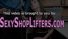 brunette teen thief with small tits caught in the act