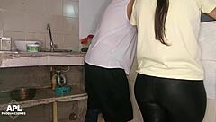 oh man, while chatting with my stepmom's friend in the kitchen i end up touching her juicy pussy and fucking her secretly recording it - part 1 😏