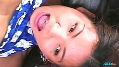 skinny brunette takes huge cock in asian ass for double penetration lesson