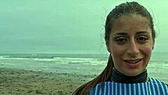 You beautiful Italian babe Silvia Soprano, get dominated roughly on this Norwegian beach with slapping and spitting!