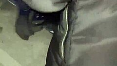 Risky sex unfolds in the hotel parking lot with muffled moans