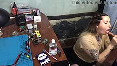 I didn't have money to pay my technician, so I ended up sucking his dick deeply.