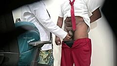 Doctor Flashes Patient Cock While Schoolboy Watches In Outdoor Public Hospital Scene