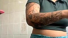 She enjoys flashing her big swollen pussy in exhibitionist style.