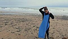 You beautiful Italian babe Silvia Soprano, get dominated roughly on this Norwegian beach with slapping and spitting!