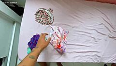 Brazilian Maid in Short Shorts Teases Employer with Provocative Moves