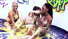 Do you think these three blondes with huge fake tits can handle intense lesbian fingering?