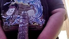 boyfriend with huge monster cock subtly tempts curvy bbw friend using big dildo toy