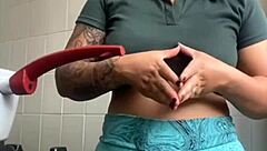 She enjoys flashing her big swollen pussy in exhibitionist style.