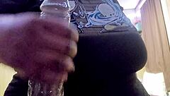 boyfriend with huge monster cock subtly tempts curvy bbw friend using big dildo toy