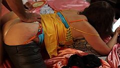 French Amateur in Satin Lingerie Bra Thong Garter Belt Heels and Stockings Enjoys Rimming Balls Licking Doggystyle and Dirty Talk