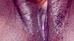Black chubby milf's huge shaved pussy creampie