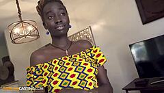 This saggy tits ebony slut gives a wild sloppy blowjob then rides in pov reverse cowgirl during casting