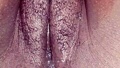 Black chubby milf's huge shaved pussy creampie