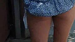 Boldly stripping naked on the busy street for public thrill