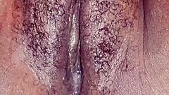 Black chubby milf's huge shaved pussy creampie