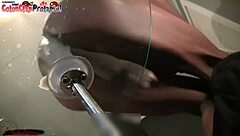 filthy wet noisy anal punishment with huge dildo and buttplug for skinny boy ass