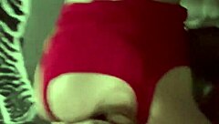 step sister in red lingerie devours big cock for breakfast cumming deep in her mouth!