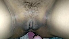 Intense shaved tight pussy gets filled with creampie leading to wet orgasm in homemade clip