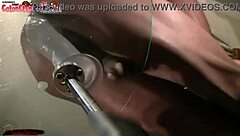 filthy wet noisy anal punishment with huge dildo and buttplug for skinny boy ass