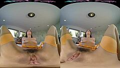 Sexy brunette in lingerie wakes up horny, masturbates with toys, and orgasms in pov reality