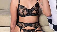 Do you like how I suck your cock deep in my throat while wearing this garter belt lingerie and getting spanked?