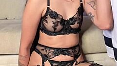 Do you like how I suck your cock deep in my throat while wearing this garter belt lingerie and getting spanked?