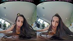 Sexy brunette in lingerie wakes up horny, masturbates with toys, and orgasms in pov reality