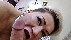 Oh wow, my sweet blonde girl next door with big natural tits is such a mature cocksucker in this pov blowjob. She's teasing in lingerie!