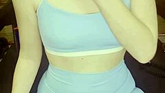 Sexy Horny Milf Fingers and Fucks Herself with Dildo in Gym!