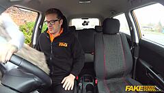 Oh man, I'm that slutty ex-con with big tits, so needy for cock I just take control of my teacher in the fake driving school...