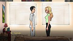 I love how the house owner enjoys her massage and that sweet body in this hentai game