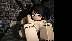 Big ass snow bunny, are you riding that monster BBC wildly in the Roblox condo?