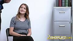 i caught this shoplifter teen 18+ playing with my big dick deep inside her throat on hidden cam