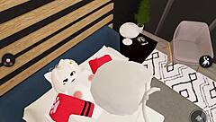 Fox girl gets pounded doggystyle with rough riding and cumshot on big tits.