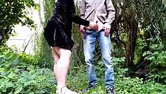 I'm bending over my mother in law, fucking her doggystyle rough outdoors in park.