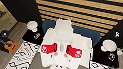 Fox girl gets pounded doggystyle with rough riding and cumshot on big tits.