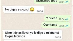 The Latina teen got wet during phone web chat, whispering quiero que cojas otra vez ella no se va a enterar.