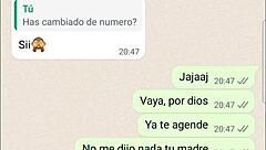 The Latina teen got wet during phone web chat, whispering quiero que cojas otra vez ella no se va a enterar.