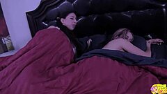 Esperanza Diaz and Totally Tabatha share deep KISSES, FINGERING each other's pussies in stockings, expressing their passion as blond and brunette lesbians.