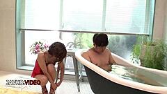 this asian girl casually rides cock in cowgirl, giving an intense pov blowjob during passionate jav sex.