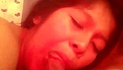 Estelita is giving a close-up blowjob to this thick cock in our homemade video